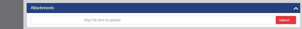 A drop file here to upload field and an red, rectangular Upload button.