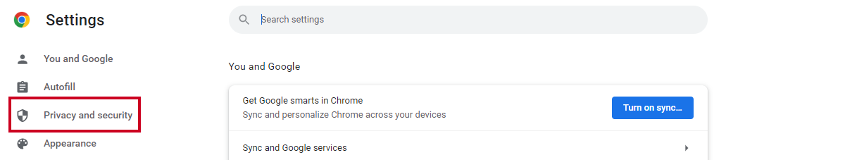 privacy and security option