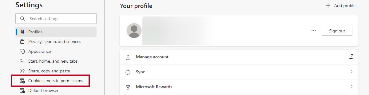 cookies and site permissions