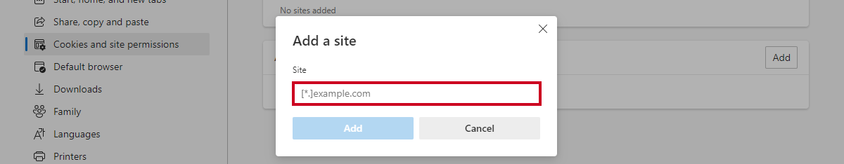 enter site url