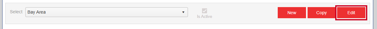 The red, rectangular Edit button which appears to the right of the Select dropdown after an option has been selected.