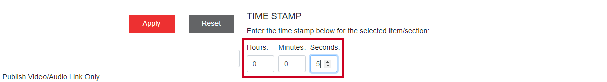 hours, minutes, and seconds fields