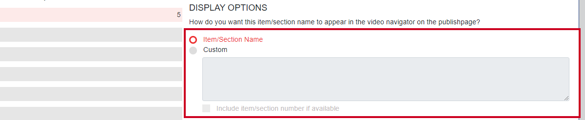display options