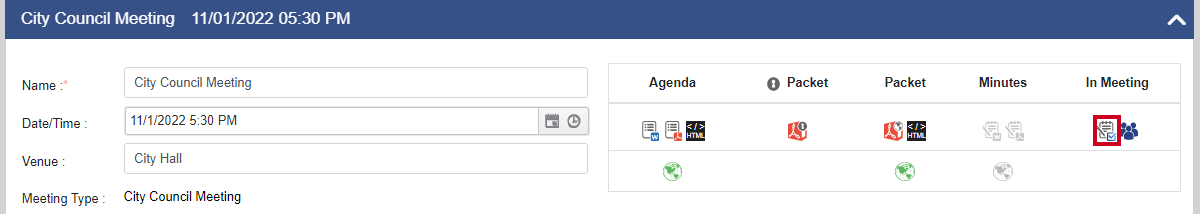 in-meeting button