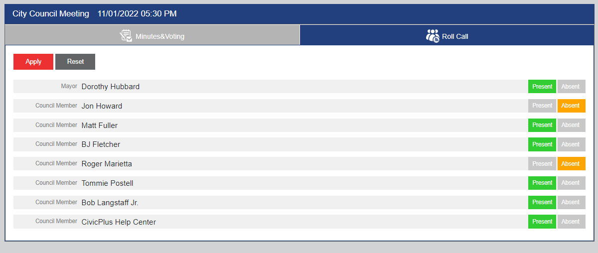 in-meeting interface