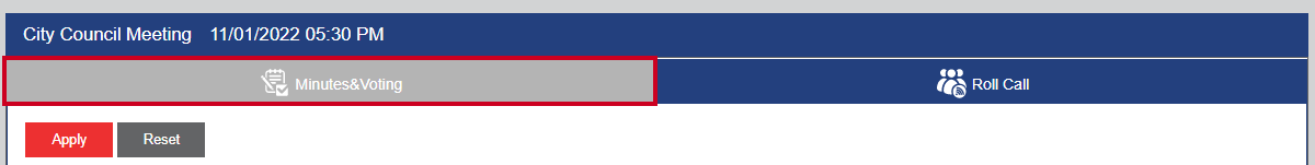minutes and voting tab