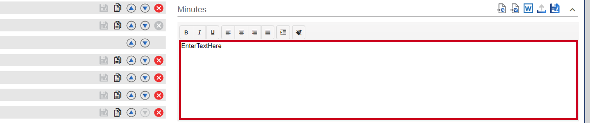edit minutes text