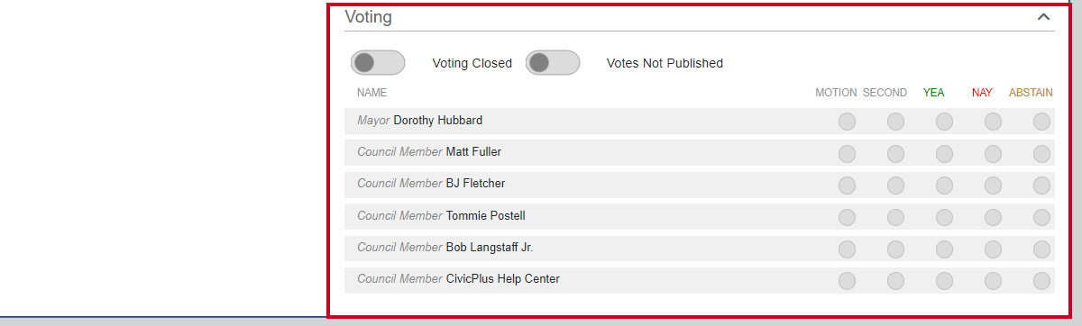 voting section