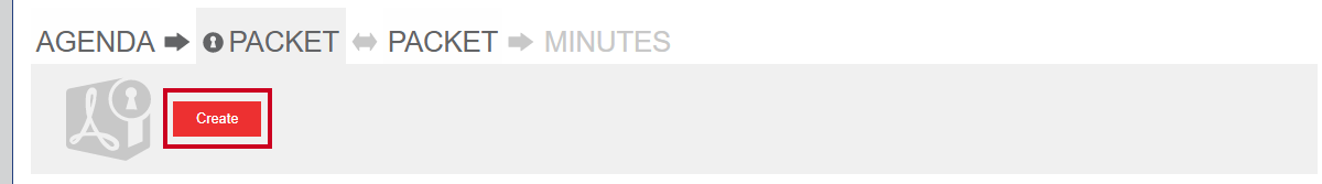 A red, rectangular Create button.