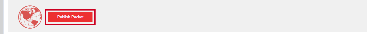 A red, rectangular Publish packet button.