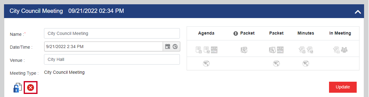 delete button