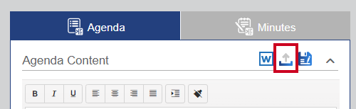 A blue-and-gray Upload button below the Minutes tab.