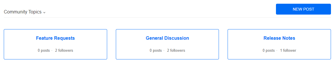 The Community Topics page.