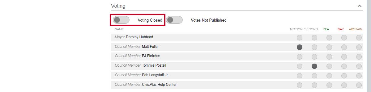 voting closed toggle