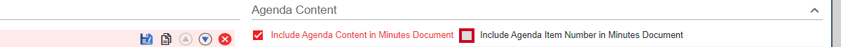 include agenda item number check box