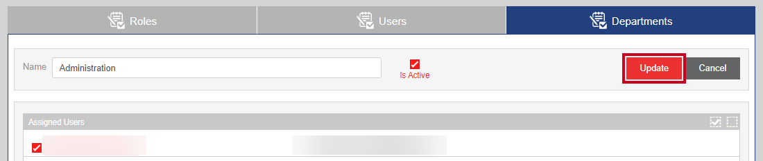 update button