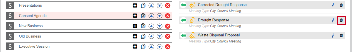 A Delete Item button that can be clicked to delete an item from the system.