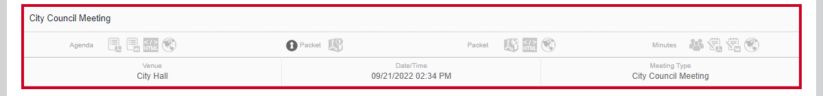 meeting entry in meeting list