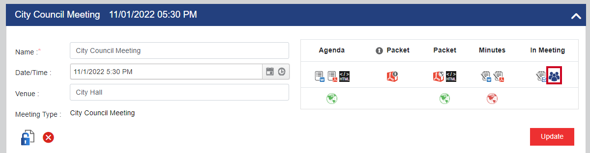 The public in-meeting button.
