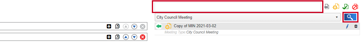 A search box and and magnifying glass icon.