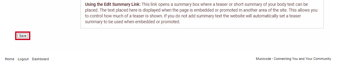 A Save button in the bottom-left corner of the Create Page that can be clicked to record changes to the new meeting.
