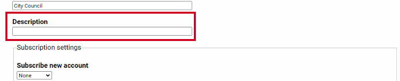 The Description field.