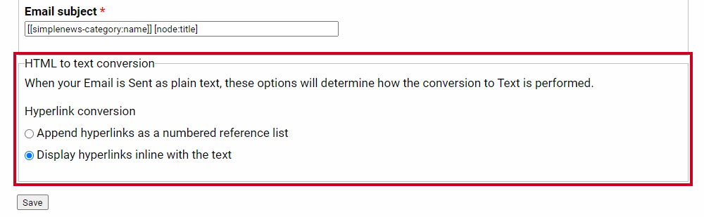 An HTML to text conversion section.