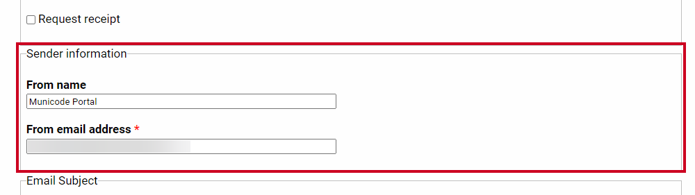 A Sender information section.