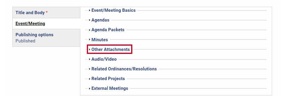 An Other Attachments dropdown option.