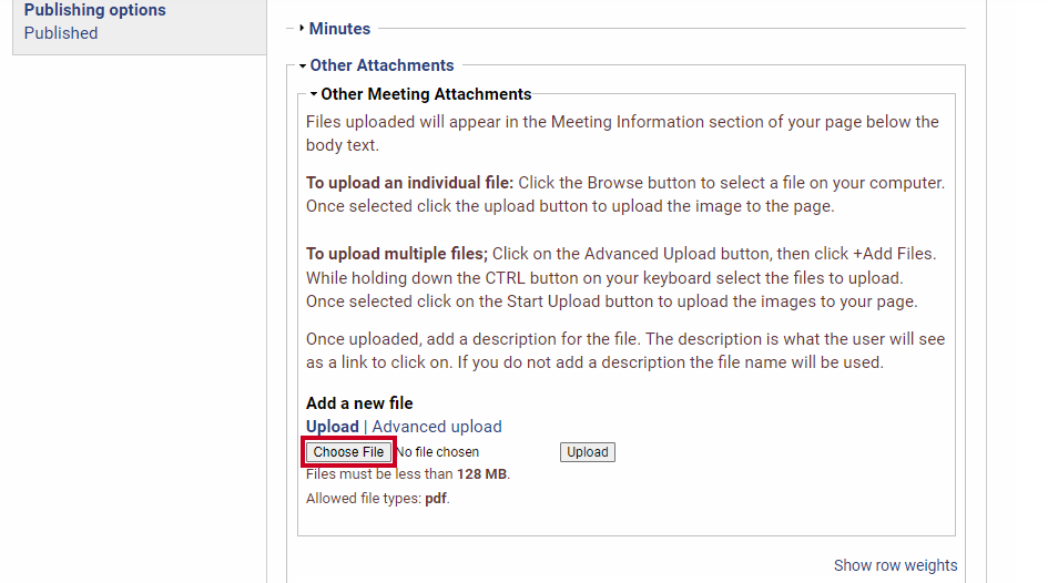 A Choose File button that can be clicked to open your computer's File Explorer.