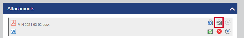 The Document History button.